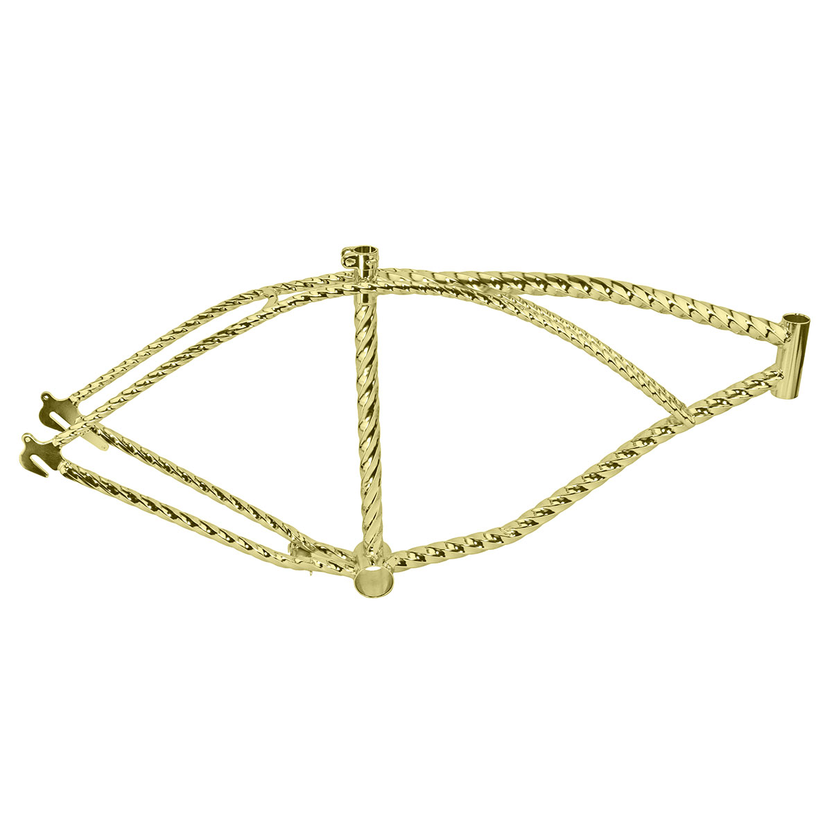26 Vintage Lowrider Hexagon Twisted Beach Cruisers Frame Gold.